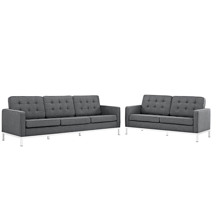 Loft Living Room Set Upholstered Fabric Set of 2 2444-DOR-SET