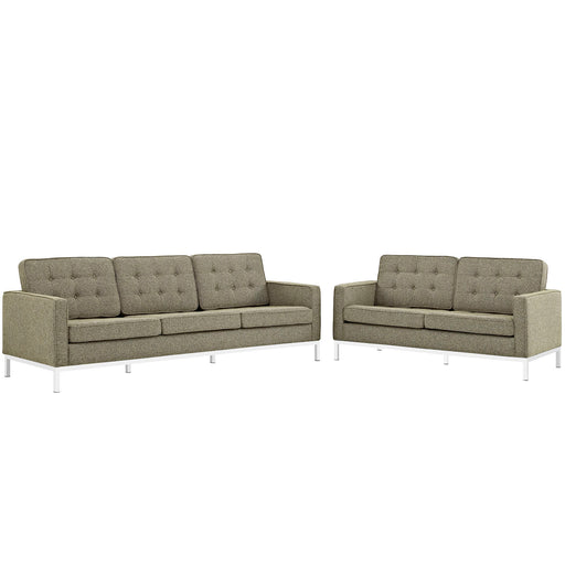 Loft Living Room Set Upholstered Fabric Set of 2 2444-OAT-SET