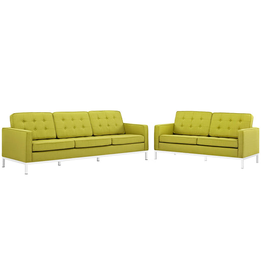 Loft Living Room Set Upholstered Fabric Set of 2 2444-WHE-SET