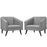 Slide Armchairs Set of 2 2452-LGR-SET