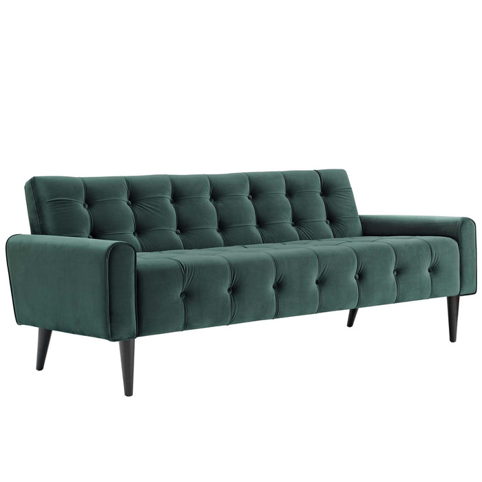 Delve Velvet Sofa 2456-GRN