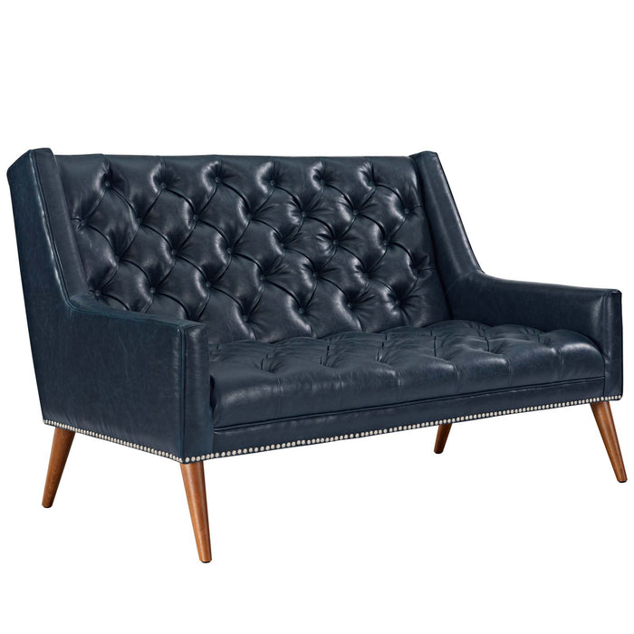 Peruse Upholstered Vinyl Loveseat 2463-BLU