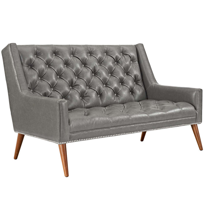 Peruse Upholstered Vinyl Loveseat 2463-GRY