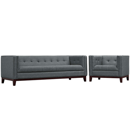 Serve Living Room Set Set of 2 2464-GRY-SET