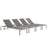 Shore Chaise Outdoor Patio Aluminum Set of 4 2468-SLV-GRY-SET