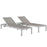 Shore 3 Piece Outdoor Patio Aluminum Set 2471-SLV-GRY-SET