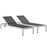 Shore Chaise Outdoor Patio Aluminum 
Set of 2 2472-SLV-BLK-SET