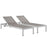 Shore Set of 2 Outdoor Patio Aluminum Chaise 2472-SLV-GRY-SET