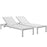 Shore Chaise Outdoor Patio Aluminum 
Set of 2 2472-SLV-WHI-SET