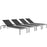 Shore Chaise Outdoor Patio Aluminum 
Set of 4 2473-SLV-BLK-SET