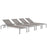 Shore Chaise Outdoor Patio Aluminum 
Set of 4 2473-SLV-GRY-SET