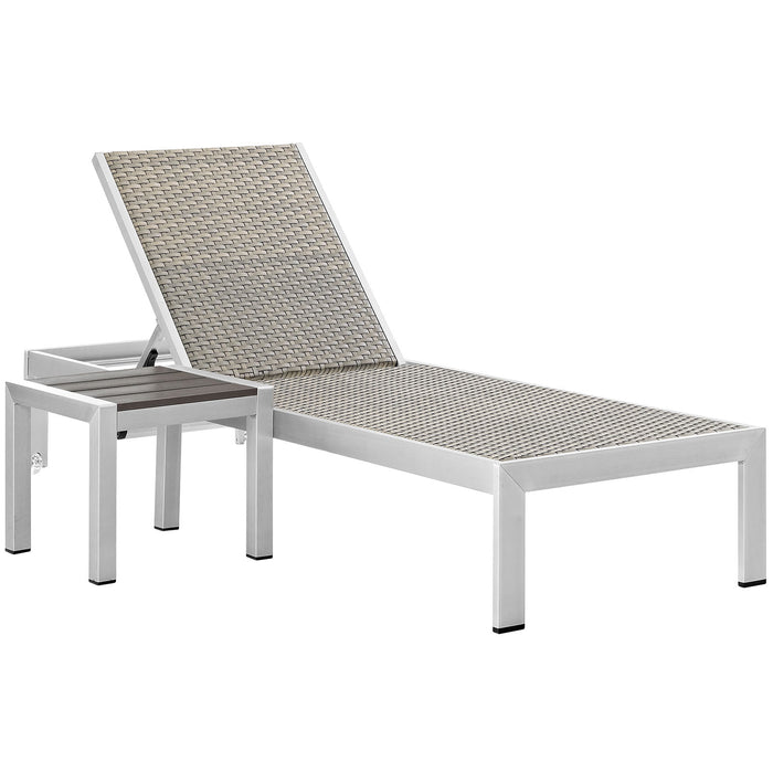 Shore 2 Piece Outdoor Patio Set 2475-SLV-GRY-SET