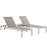 Shore 3 Piece Outdoor Patio Aluminum Set 2476-SLV-GRY-SET