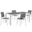 Shore 5 Piece Outdoor Patio Aluminum Dining Set 2482-SLV-BLK-SET