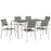 Shore 7 Piece Outdoor Patio Aluminum Dining Set 2484-SLV-GRY-SET