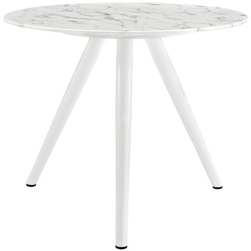 Lippa 36" Round Artificial Marble Dining Table with Tripod Base 2522-WHI