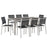 Shore 9 Piece Outdoor Patio Aluminum Dining Set 2583-SLV-BLK-SET