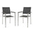 Shore Dining Chair Outdoor Patio Aluminum Set of 2 2586-SLV-BLK-SET