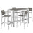 Shore 5 Piece Outdoor Patio Aluminum Dining Set 2588-SLV-GRY-SET