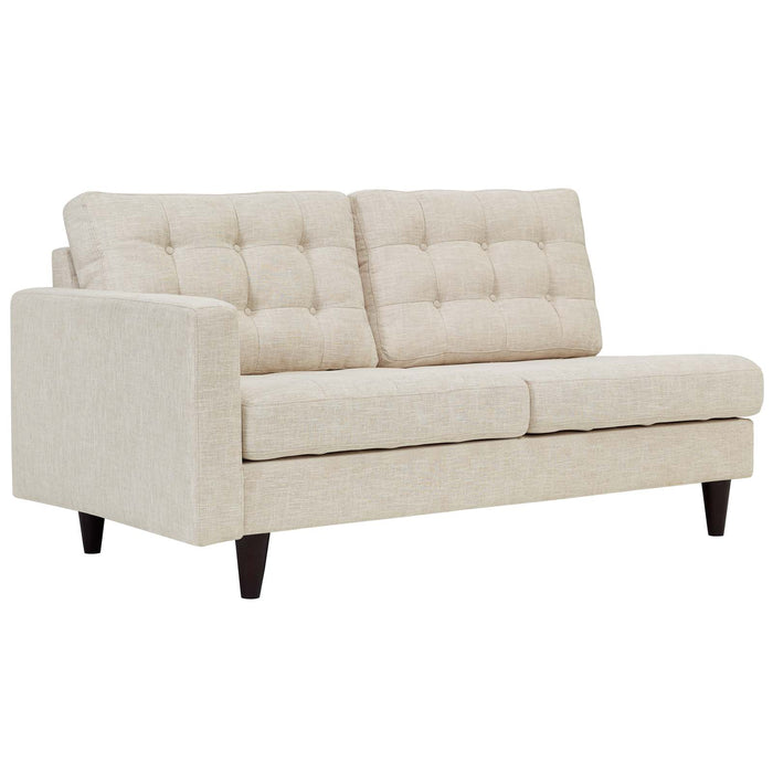 Empress Left-Facing Upholstered Fabric Loveseat 2589-BEI