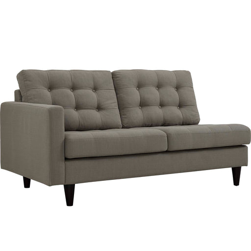 Empress Left-Facing Upholstered Fabric Loveseat 2589-GRA