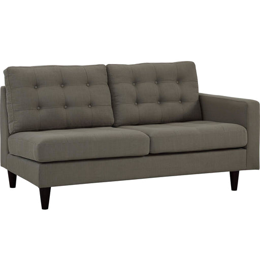 Empress Right-Facing Upholstered Fabric Loveseat 2595-GRA