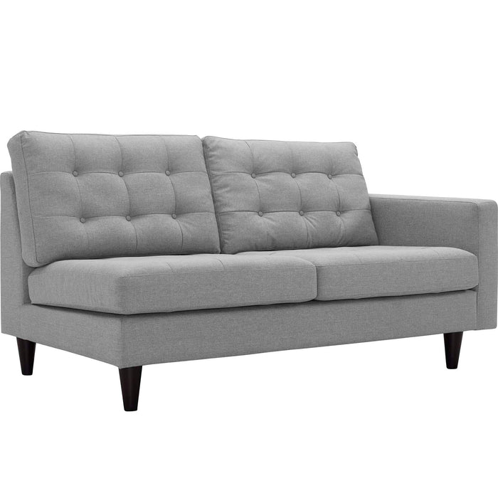 Empress Right-Facing Upholstered Fabric Loveseat 2595-LGR