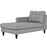 Empress Left-Arm Upholstered Fabric Chaise 2596-LGR