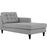 Empress Right-Arm Upholstered Fabric Chaise 2597-LGR