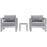 Shore 3 Piece Outdoor Patio Aluminum Set 2599-SLV-GRY