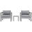 Shore 3 Piece Outdoor Patio Aluminum Sectional Sofa Set 2599-SLV-GRY