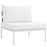 Harmony Armless Outdoor Patio Aluminum Chair 2600-WHI-WHI