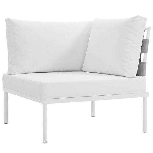 Harmony Outdoor Patio Aluminum Corner Sofa 2601-WHI-WHI