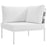 Harmony Outdoor Patio Aluminum Corner Sofa 2601-WHI-WHI