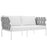 Harmony Outdoor Patio Aluminum Loveseat 2603-WHI-WHI