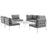 Harmony 7 Piece Outdoor Patio Aluminum Sectional Sofa Set 2617-WHI-GRY-SET