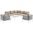 Harmony 8 Piece Outdoor Patio Aluminum Sectional Sofa Set 2619-WHI-BEI-SET