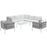 Harmony 8 Piece Outdoor Patio Aluminum Sectional Sofa Set 2619-WHI-WHI-SET