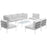 Harmony 8 Piece Outdoor Patio Aluminum Sectional Sofa Set 2625-WHI-WHI-SET