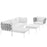 Harmony 6 Piece Outdoor Patio Aluminum Sectional Sofa Set 2626-WHI-WHI-SET