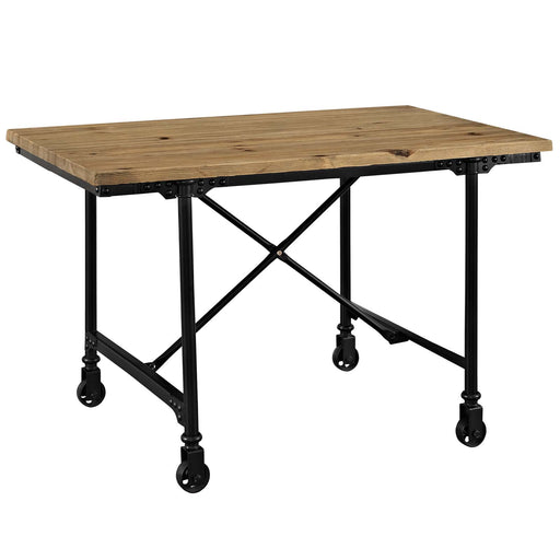 Raise Wood Office Desk 2639-BRN