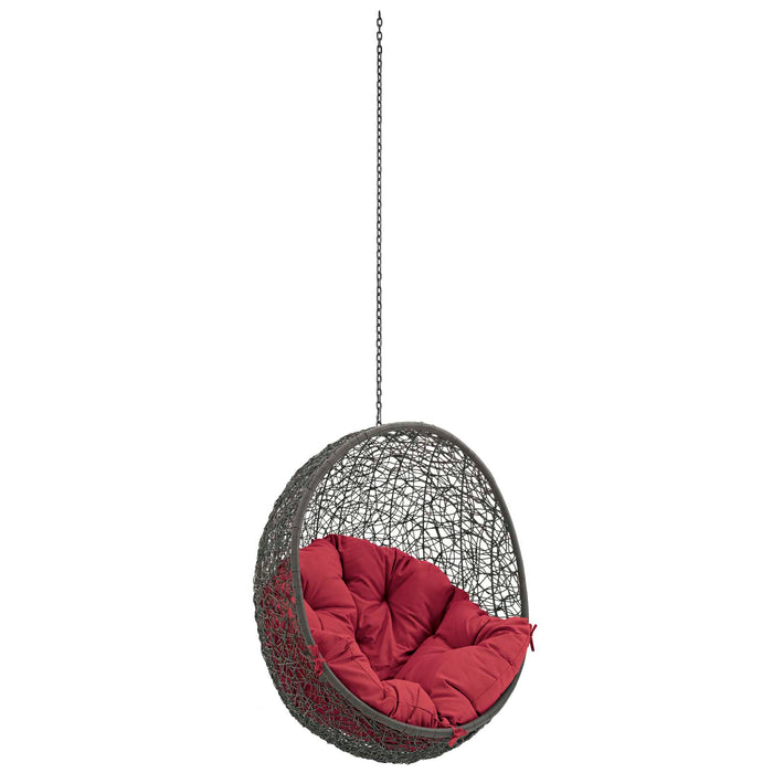 Hide Outdoor Patio Swing Chair Without Stand 2654-GRY-RED