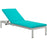 Shore Outdoor Patio Aluminum Chaise with Cushions 2660-SLV-TRQ