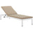 Shore Outdoor Patio Aluminum Chaise with Cushions 2660-WHI-BEI