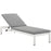 Shore Outdoor Patio Aluminum Chaise with Cushions 2660-WHI-GRY