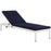 Shore Outdoor Patio Aluminum Chaise with Cushions 2660-WHI-NAV