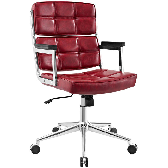 Portray Highback Upholstered Vinyl Office Chair 2685-RED