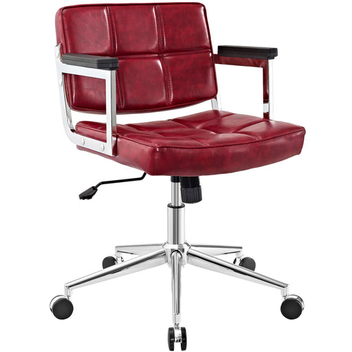 Portray Mid Back Upholstered Vinyl Office Chair 2686-RED