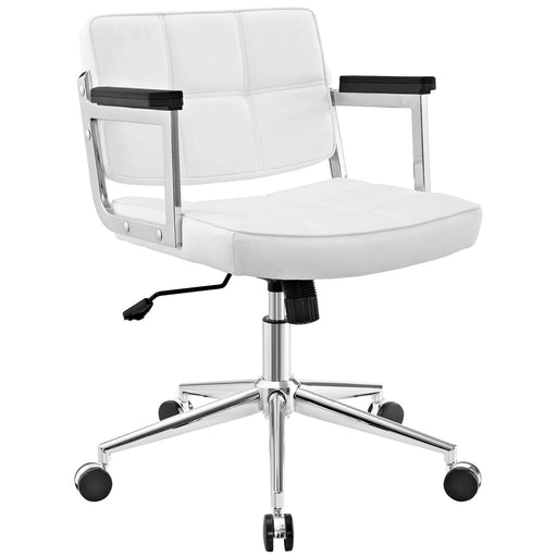 Portray Mid Back Upholstered Vinyl Office Chair 2686-WHI