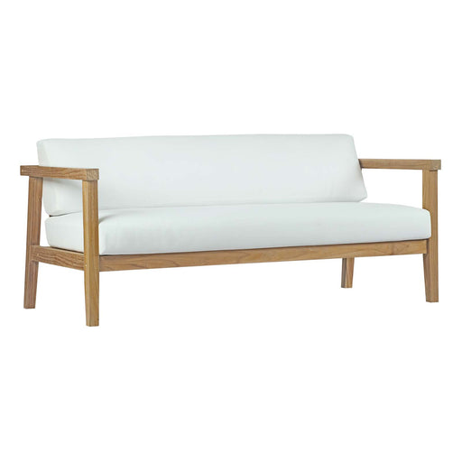 Bayport Outdoor Patio Teak Loveseat 2696-NAT-WHI